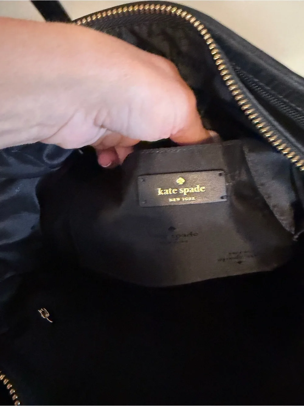 kate spade Black Nylon Chelsea Satchel with Gold Hardware